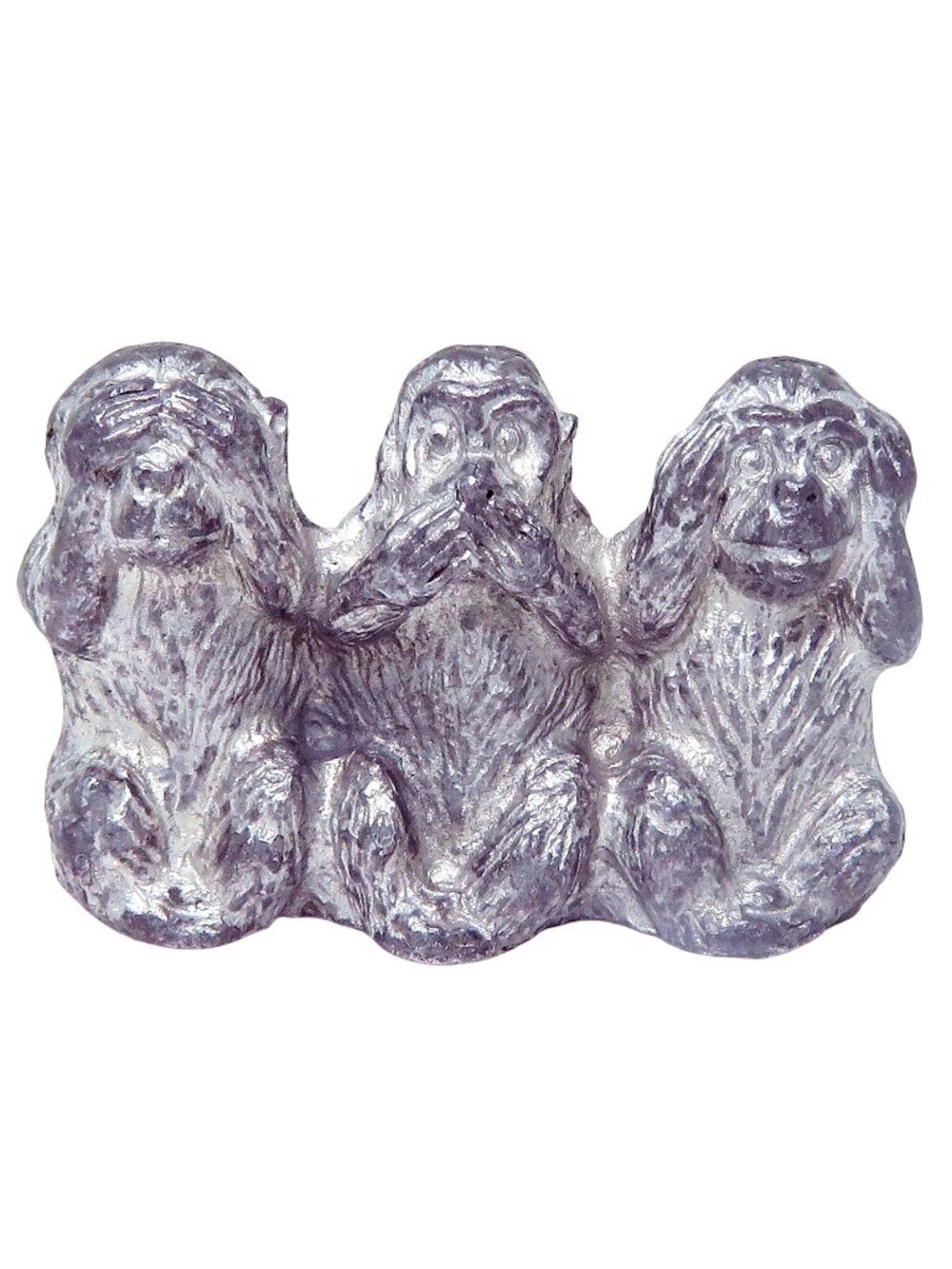 Spoontiques Pewter Miniature 3 Wise Monkeys Figurine Hear See and Speak No Evil